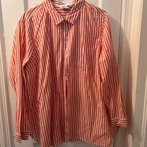 Old Navy women’s mutted red  and White Striped Shirt